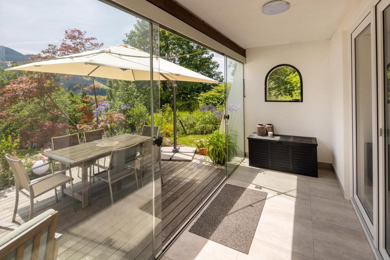 Waldlounge - Gartenwohnung Oberstaufen Extérieur photo