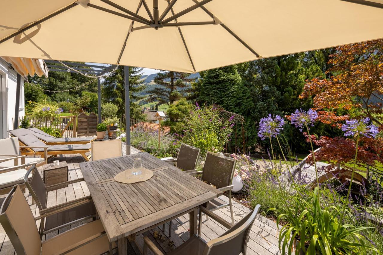 Waldlounge - Gartenwohnung Oberstaufen Extérieur photo